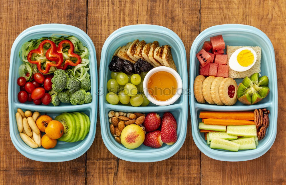 Similar – Image, Stock Photo Two healthy asian-style vegan lunch bento boxes