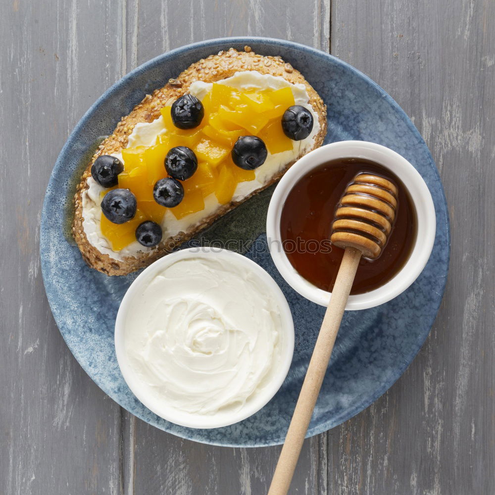 Similar – Image, Stock Photo French toast with berries, syrup and sour cream