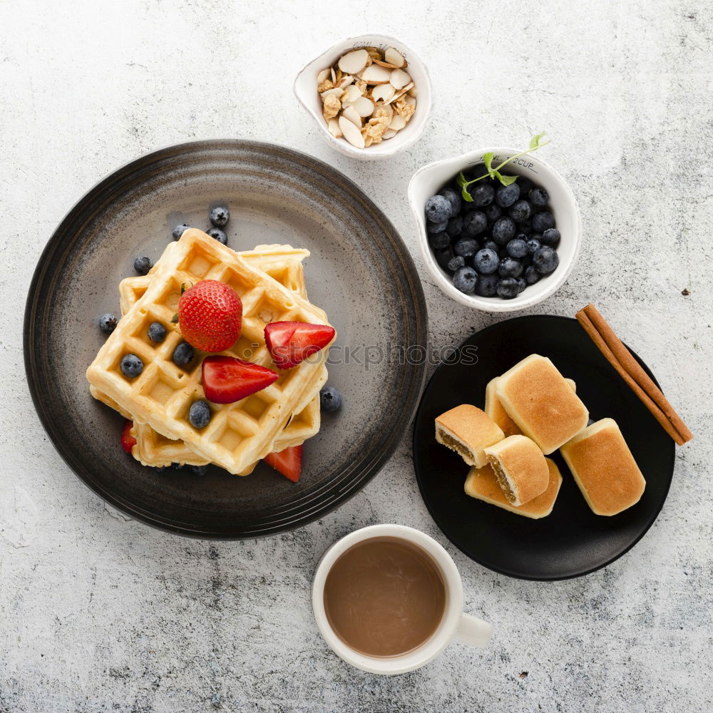 Similar – Image, Stock Photo Breakfast belgian with waffles with ice cream