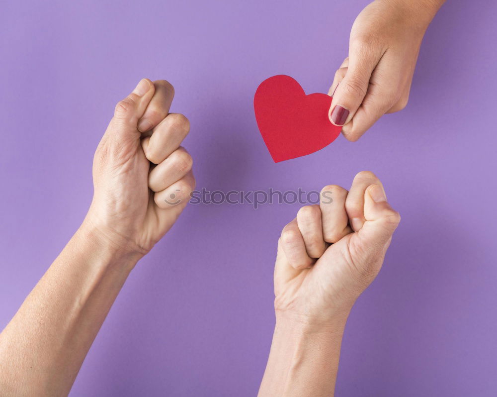 Similar – Woman’s foot with a red heart painted