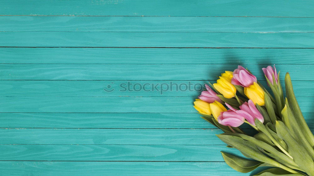 Image, Stock Photo bouquet of pink carnations with a paper tag