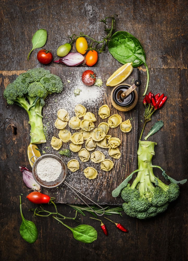 Image, Stock Photo Tortellini with fresh vegetables