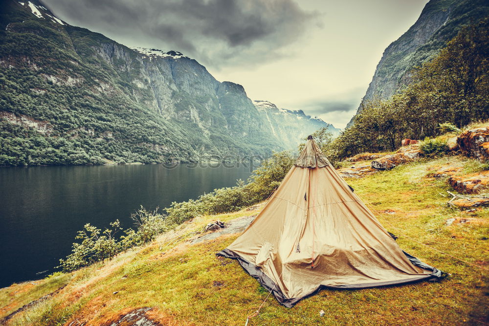 Similar – View from inside the tent