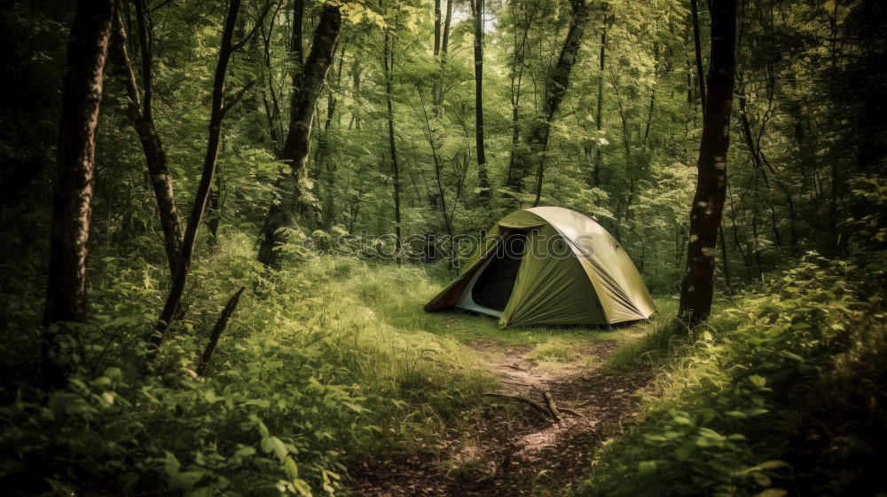 Similar – Image, Stock Photo Evening lit tent in camping