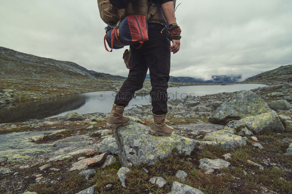 Similar – Image, Stock Photo Young man enjoys the sun in the mountains