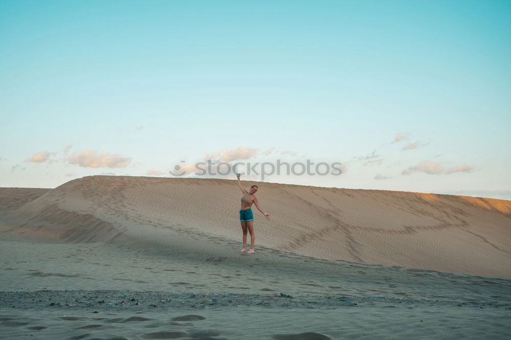 Similar – Image, Stock Photo Young and brunette woman with her little dog on the beach