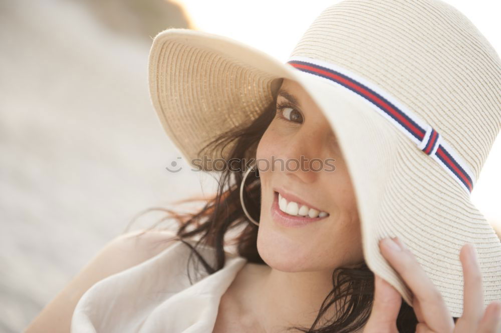 Similar – Redhead model protecting herself from sun