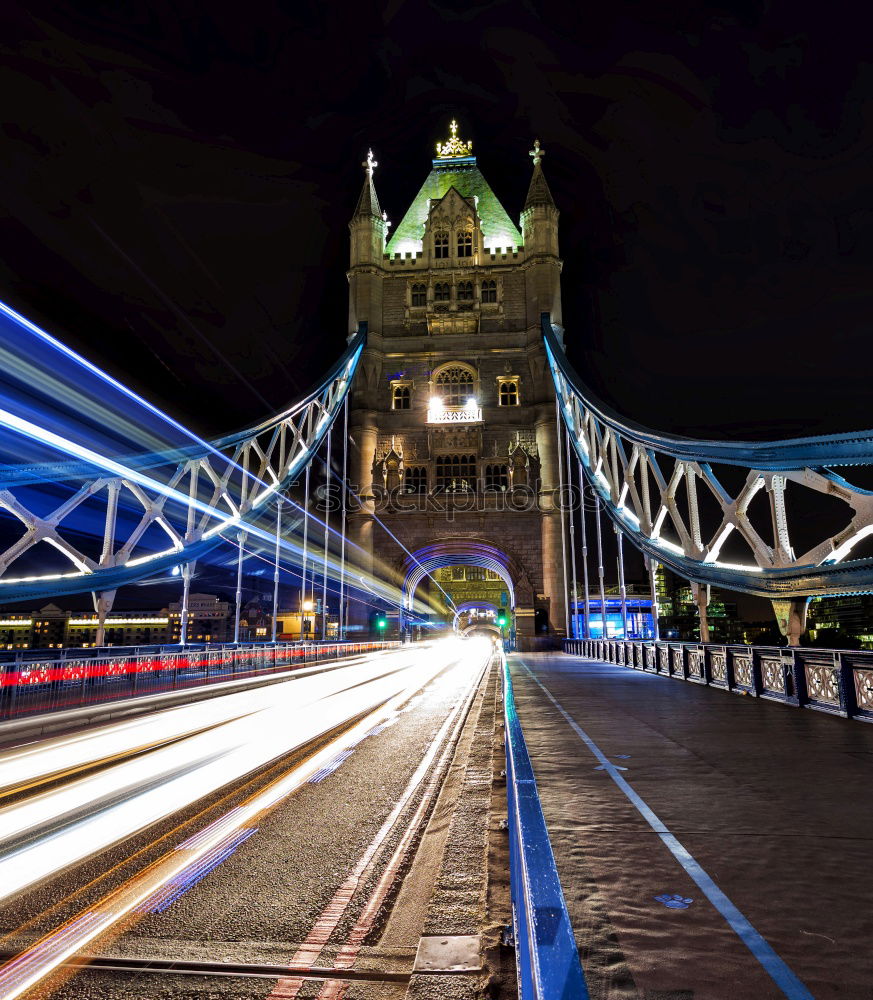 Image, Stock Photo Tower Bridge at night