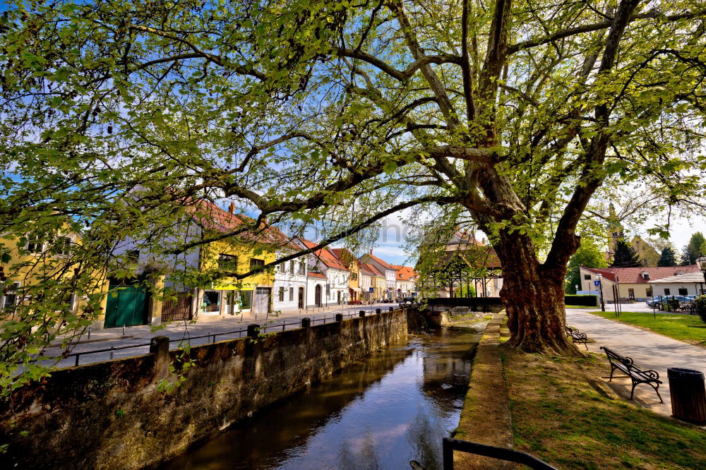 Similar – Image, Stock Photo Little Venice. Venice flair in Bamberg.  The river, the old half-timbered houses and blue sky.