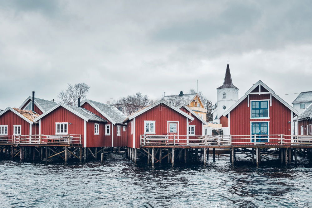 Similar – Image, Stock Photo Houses on misty island