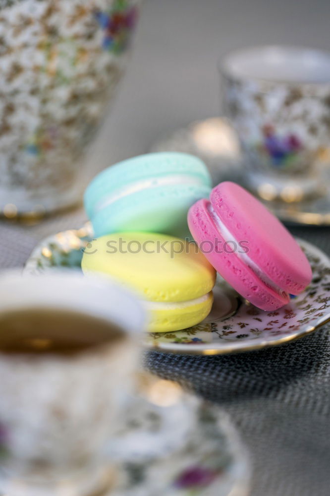 Similar – Image, Stock Photo Chocolate, coffee and vanilla macarons