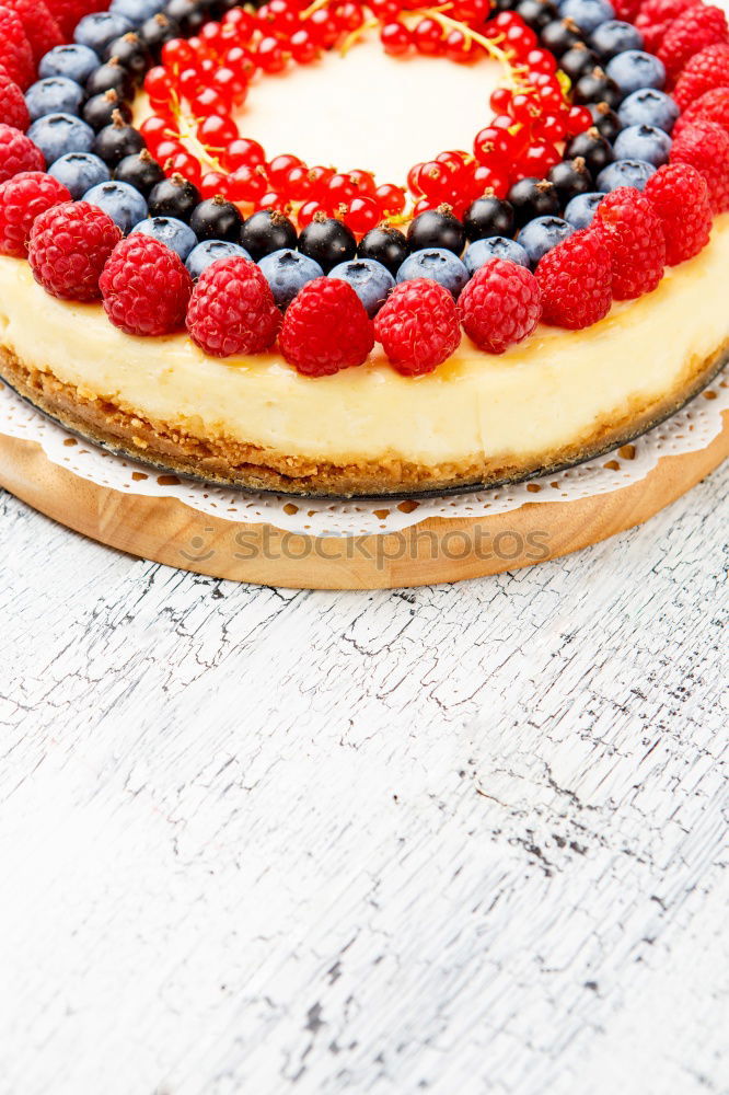 Similar – Image, Stock Photo Black Forest cherry cake on white wood