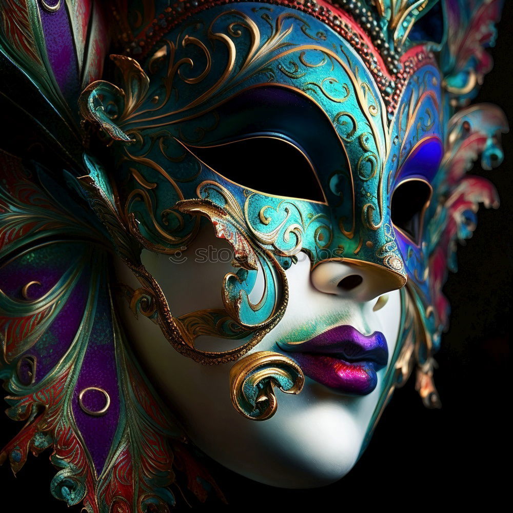 Similar – Image, Stock Photo young woman with grey hair and face paint