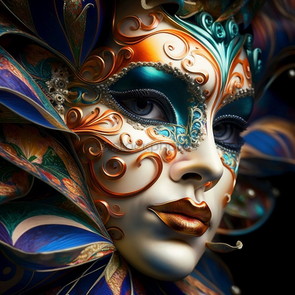 Image, Stock Photo young woman with grey hair and face paint