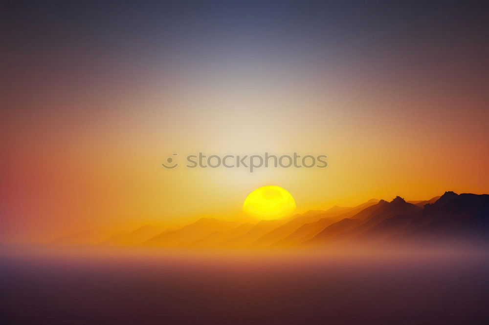 Similar – Image, Stock Photo Sunset in the mountains