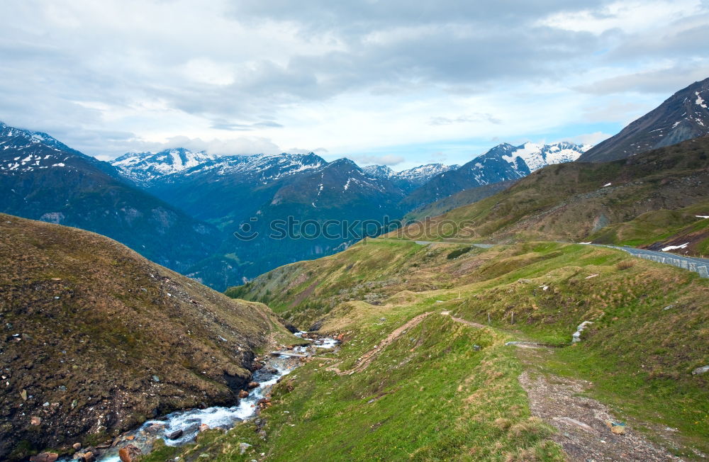 Similar – Passstraße zum Rettenbachgletscher mit Blick auf die Ötztaler Alpen