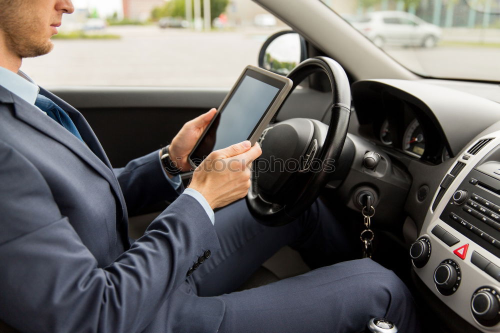 Similar – Image, Stock Photo Young man driving a car