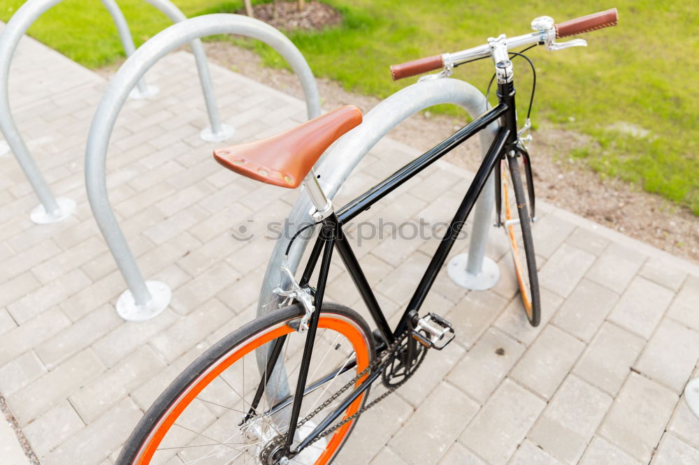 Similar – Rainbow bicycle chained