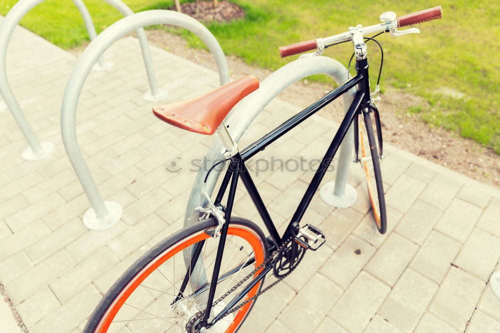 Similar – Rainbow bicycle chained