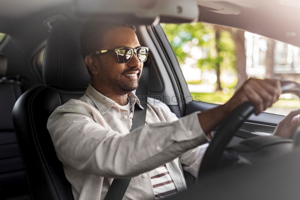 Similar – Image, Stock Photo Man looking out car window