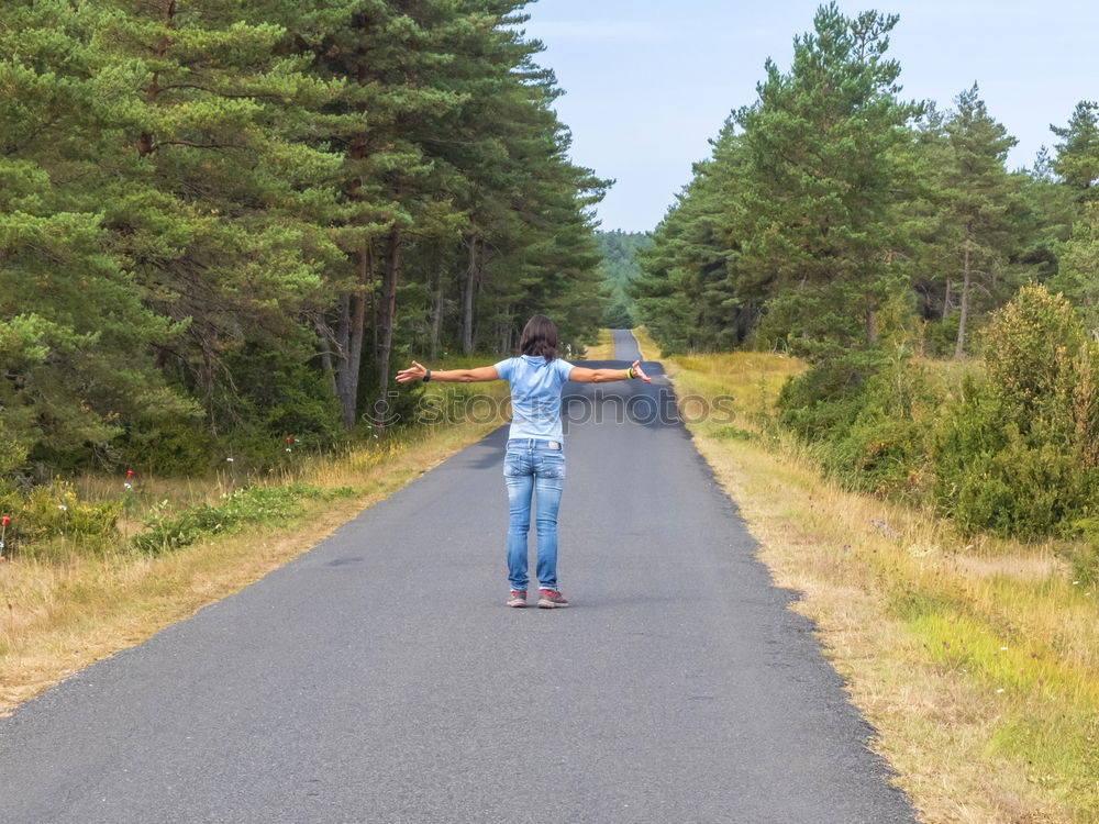 Similar – Image, Stock Photo The long road Footpath