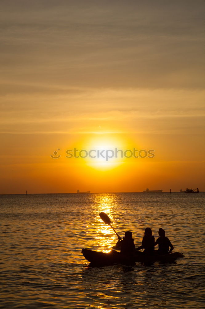 Similar – Image, Stock Photo Viking ship passes bathers at sunset