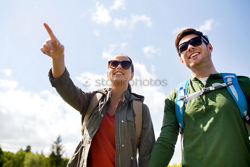 Similar – Father and daughter walking on the road at the day time.