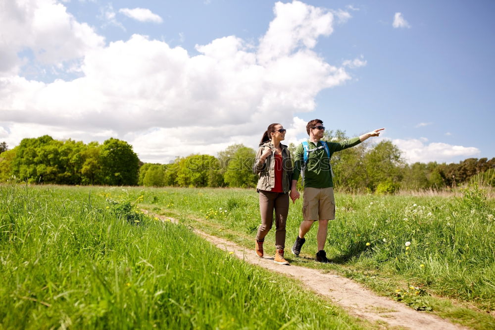 Similar – Image, Stock Photo Women walking on rural road