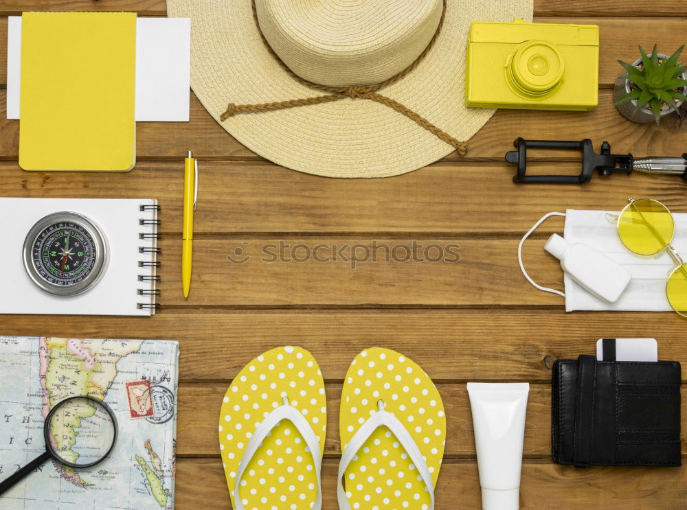 Similar – Image, Stock Photo Packed suitcase for the beach holiday