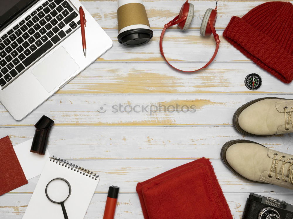 Similar – Image, Stock Photo typewriter, camera, clothes, glasses, watch