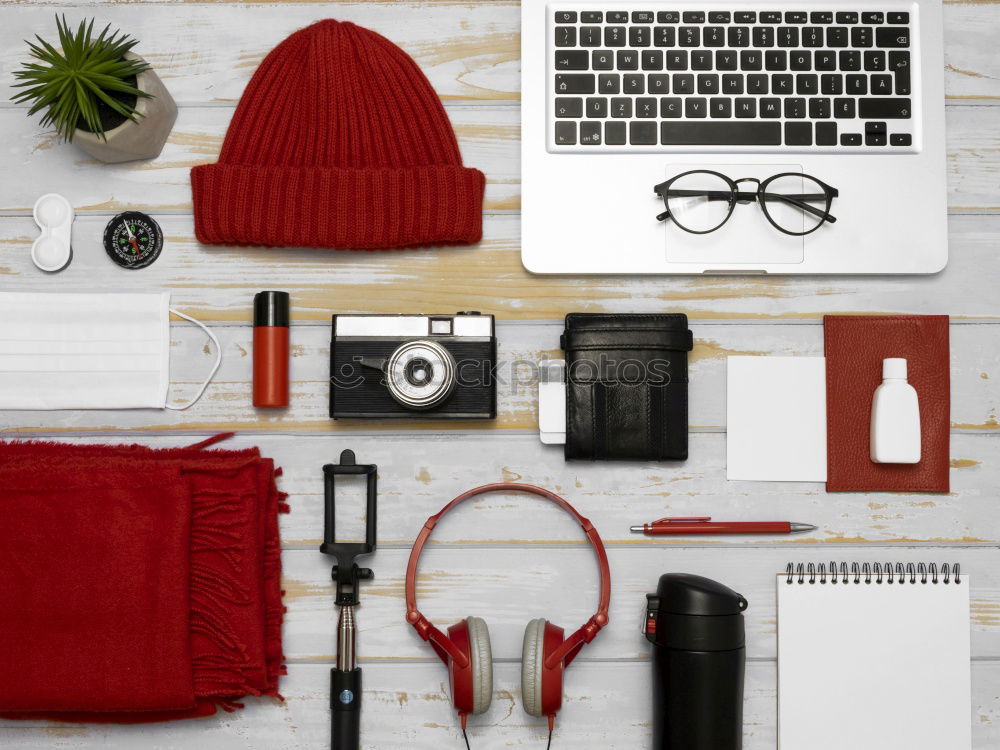 Similar – Image, Stock Photo typewriter, camera, clothes, glasses, watch