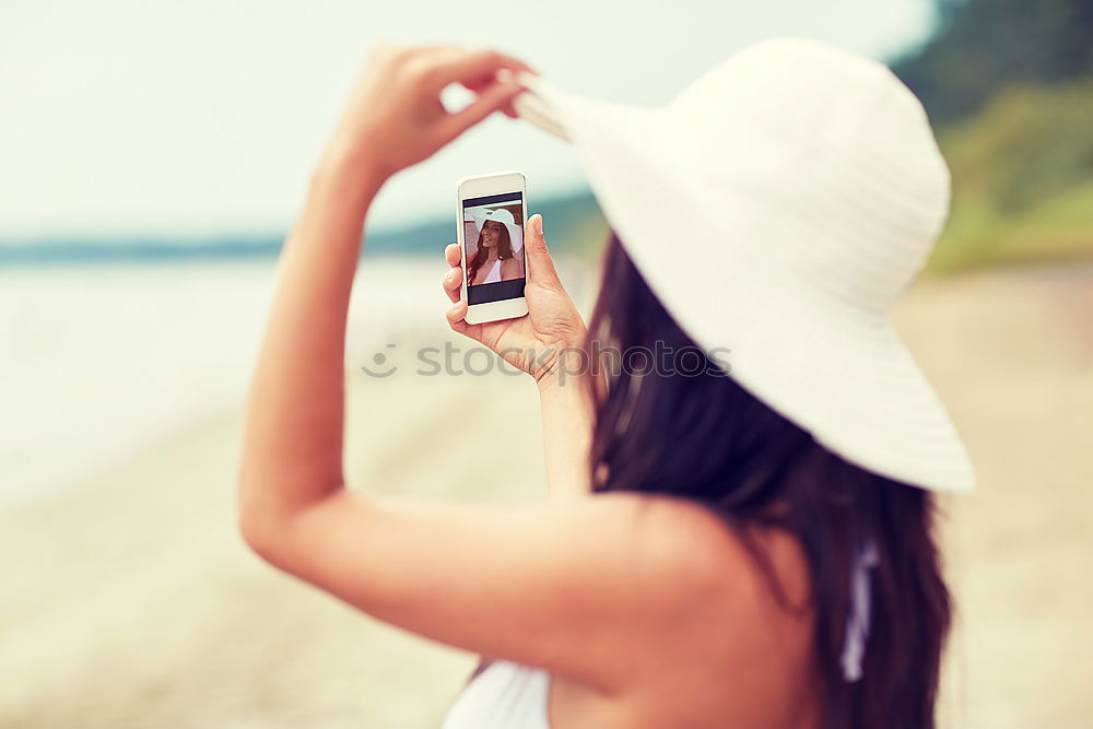 Similar – Image, Stock Photo Selfie at the beach