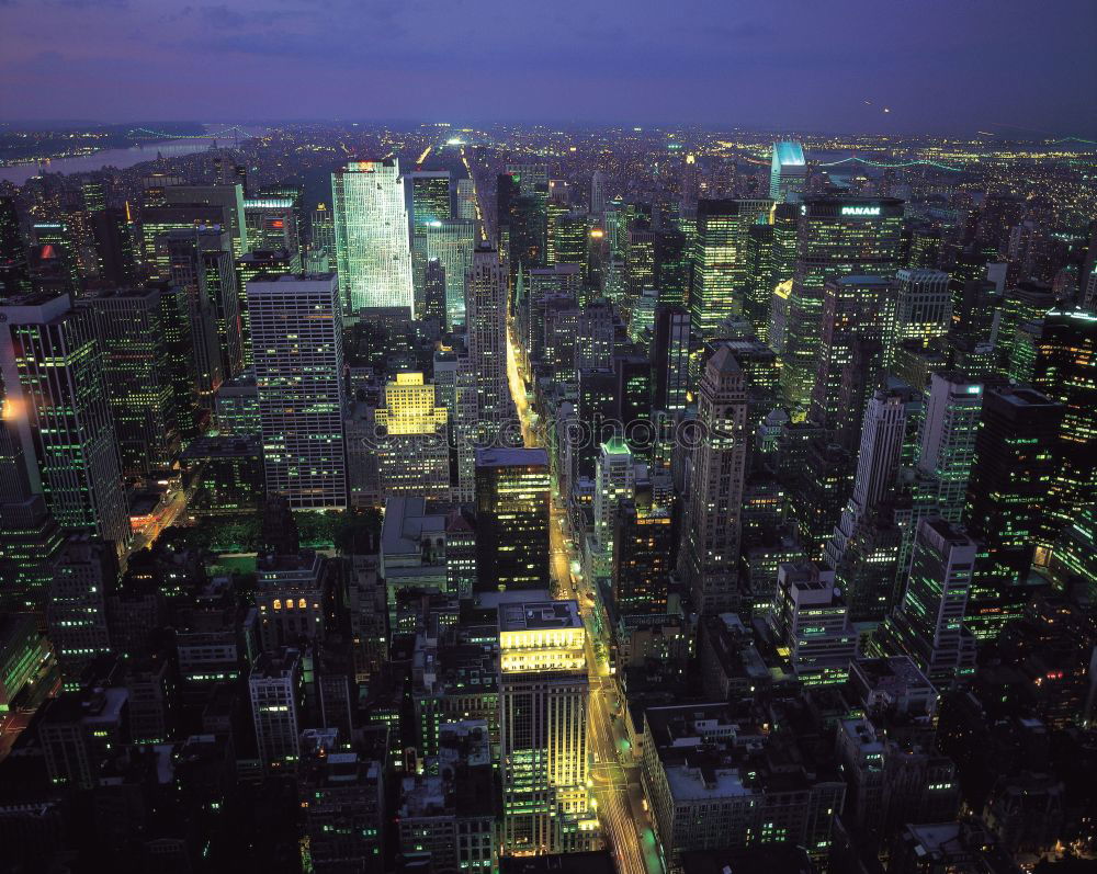 Similar – Downtown Manhattan from Empire State Building at night II