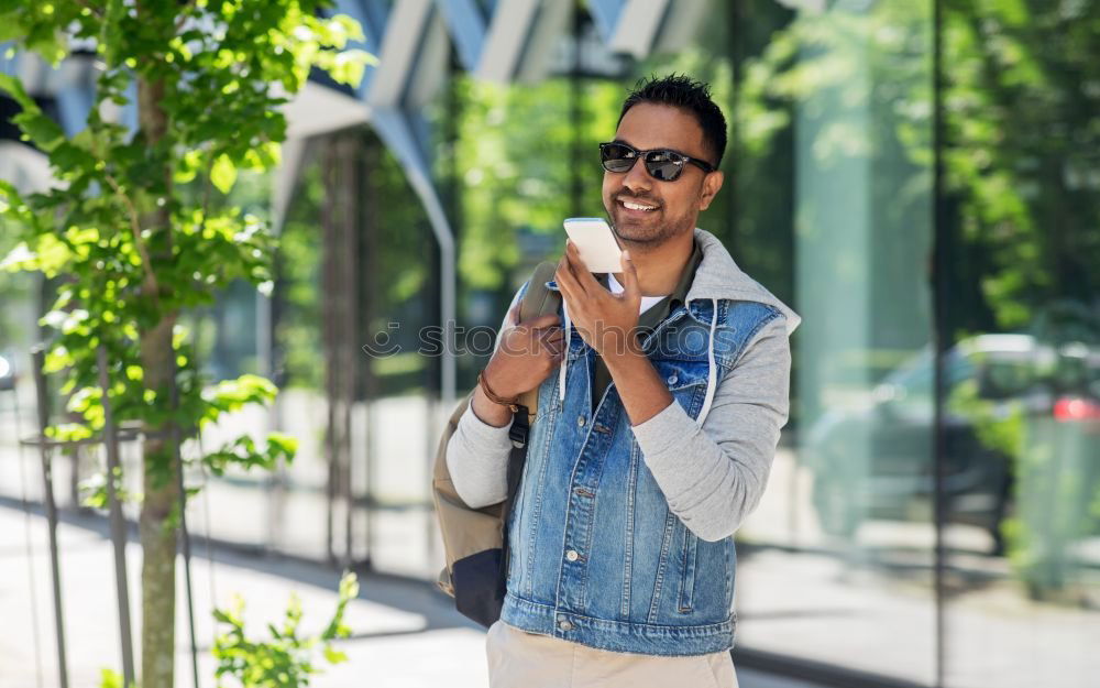 Similar – Image, Stock Photo Young black man wearing casual clothes and sunglasses outdoors