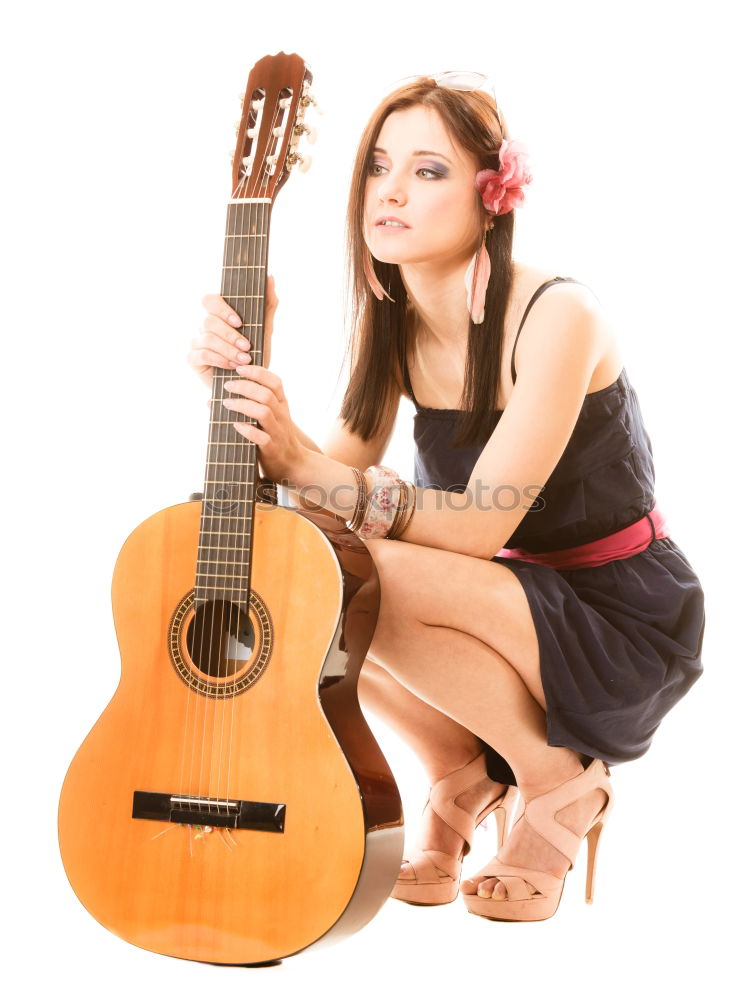 Similar – Schöne Frau, die Gitarre spielt.