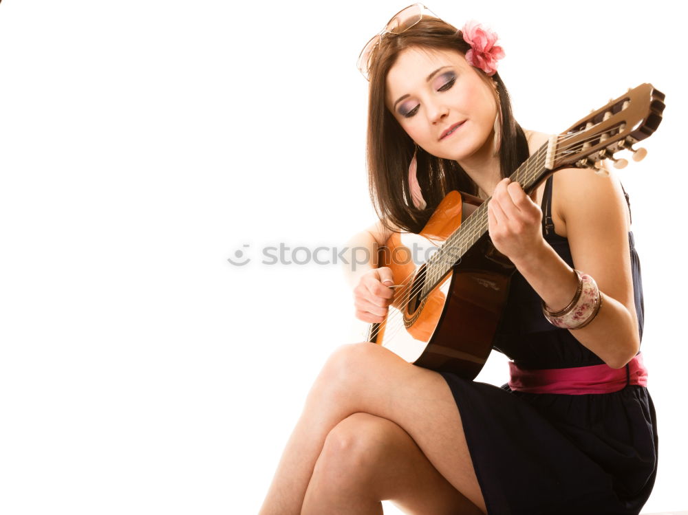 Similar – Schöne Frau, die Gitarre spielt.