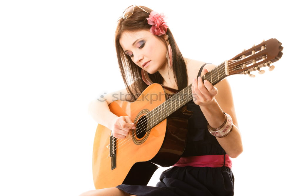 Similar – Schöne Frau, die Gitarre spielt.