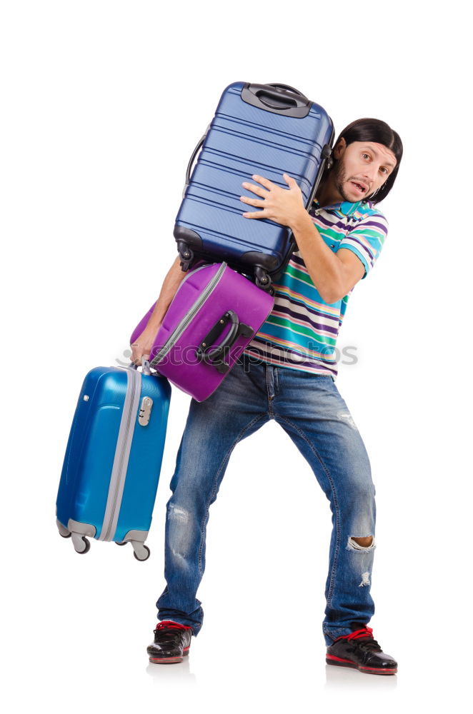 Similar – Funny boy smiling inside a suitcase