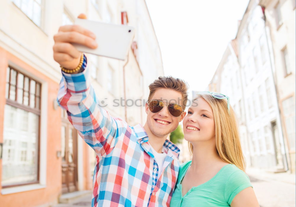 Similar – young couple taking a selfie