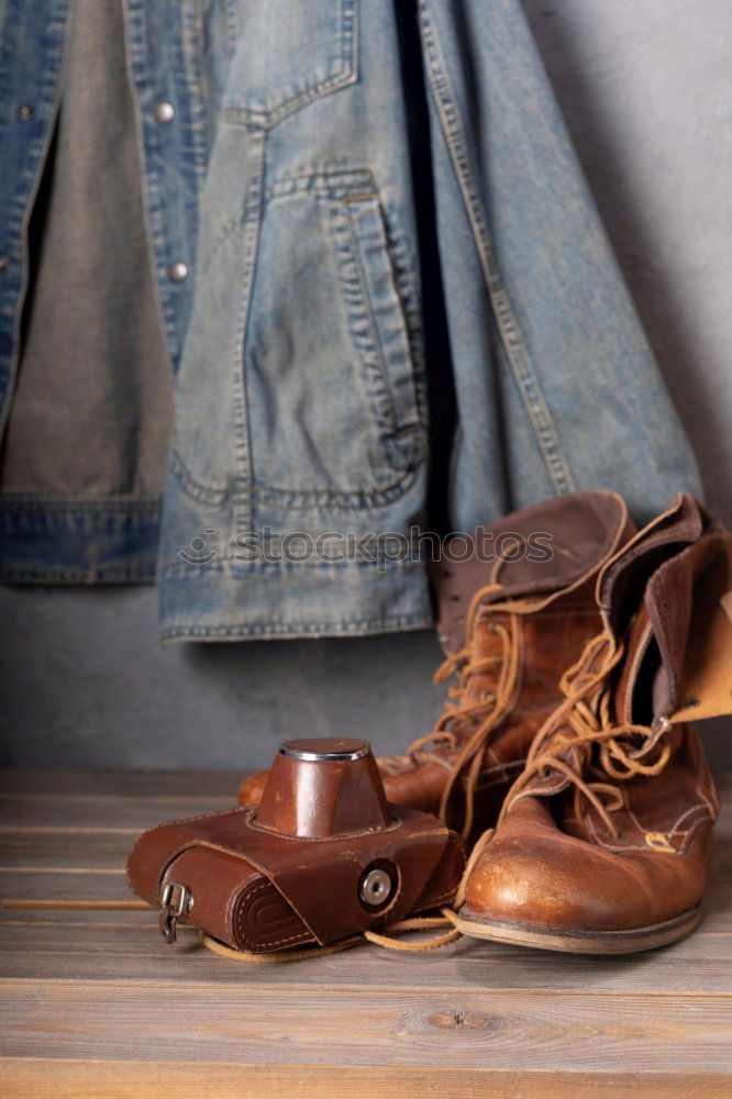 Similar – Image, Stock Photo Jeans, belt , shoes and wallet on wooden background