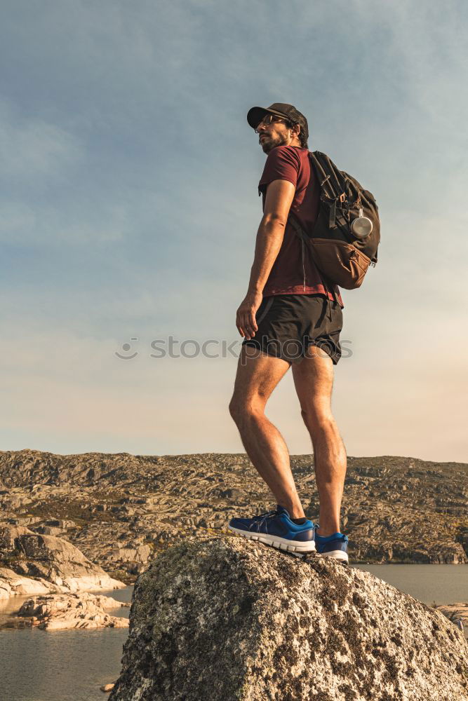 Similar – Young Backpacker enjoying of Nature.