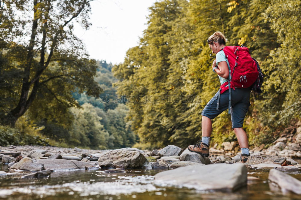 Similar – Young Backpacker enjoying of Nature.