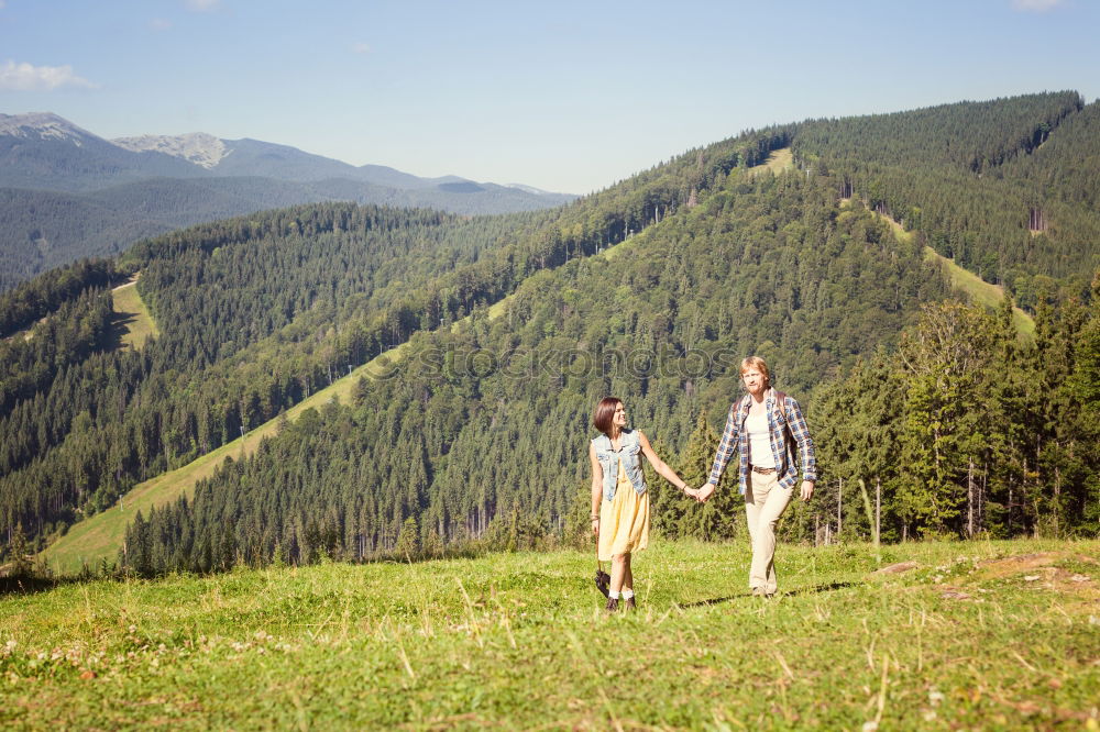 Similar – happy lovers on Holiday in the alps mountains