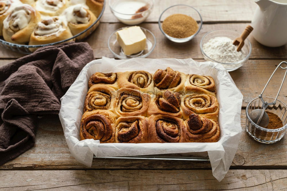 Similar – Image, Stock Photo cinnamon buns Dough