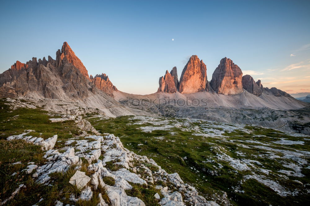 Similar – Image, Stock Photo Sunset over the peaks