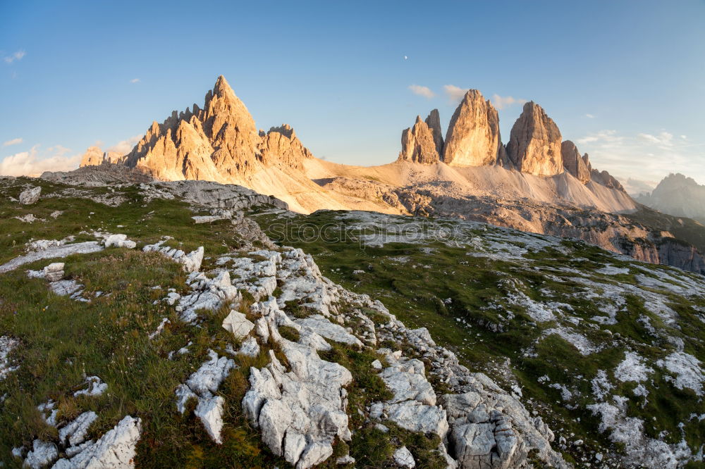 Image, Stock Photo Sunset over the peaks