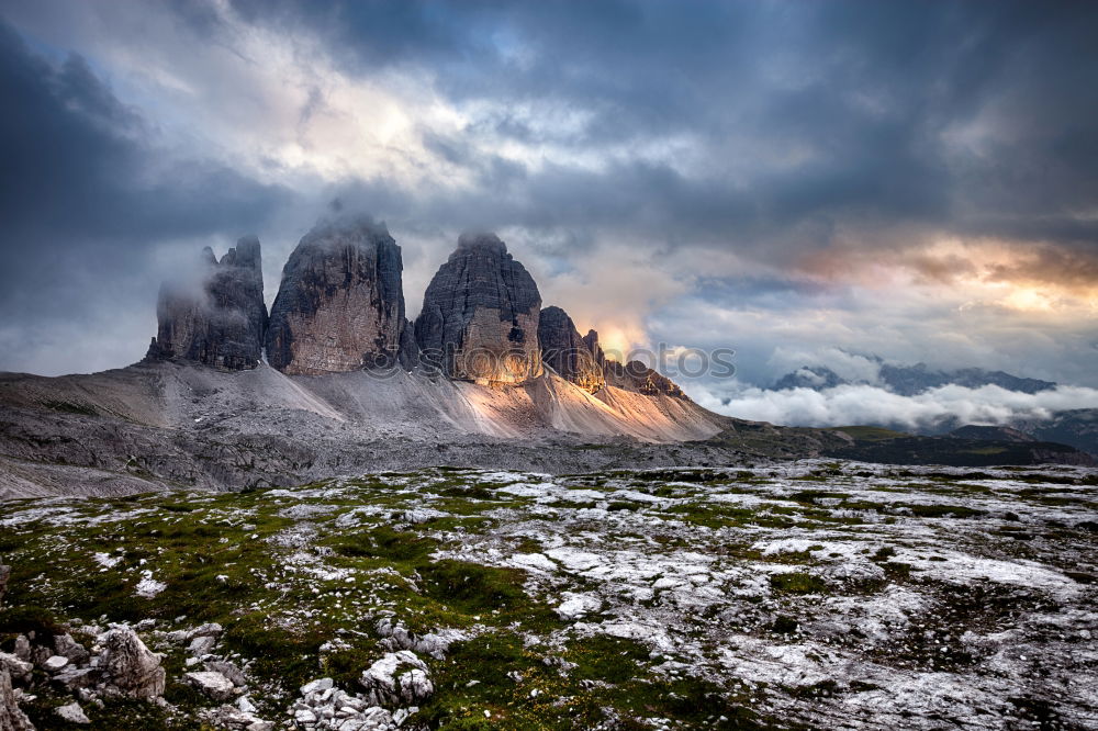 Similar – Image, Stock Photo Sunset over the peaks