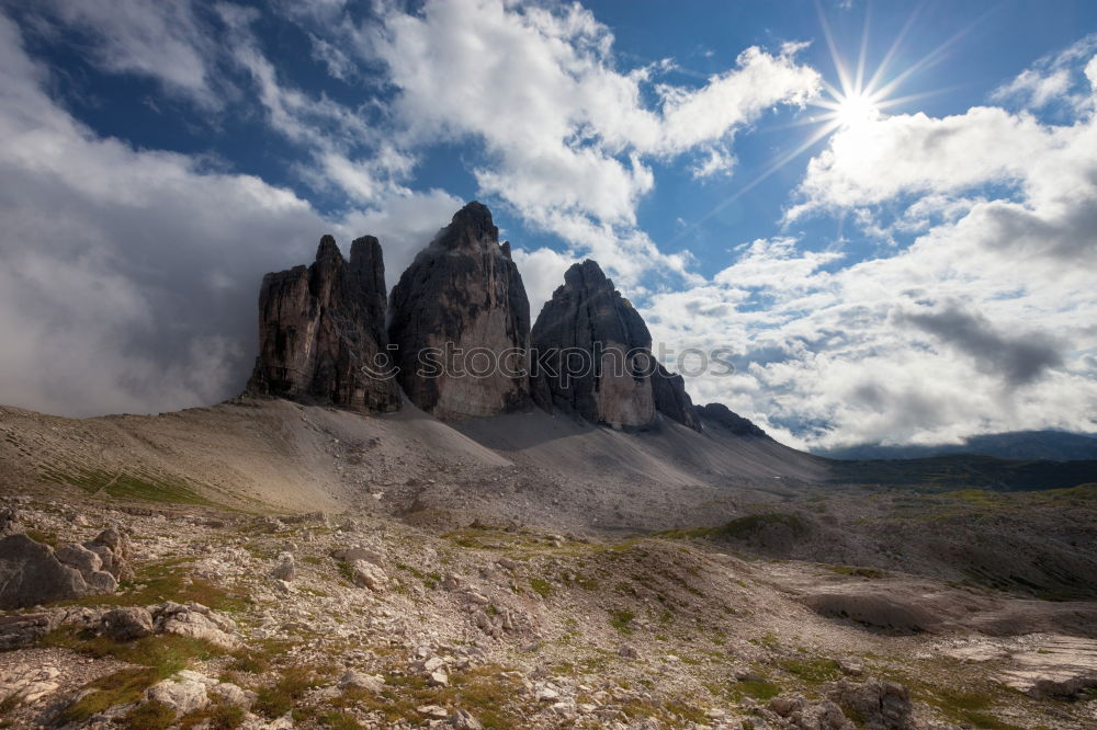 Similar – Image, Stock Photo Sunset over the peaks