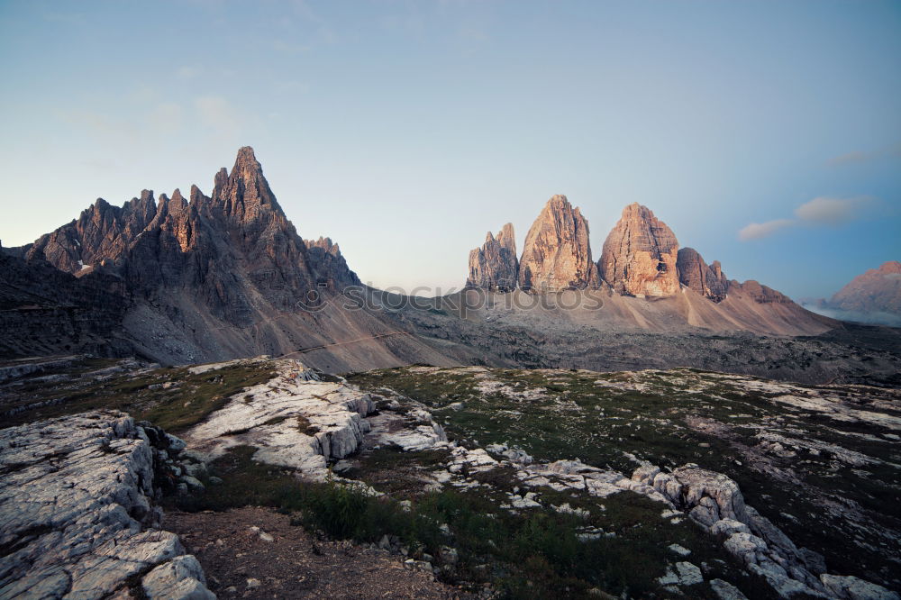 Similar – Image, Stock Photo Sunset over the peaks