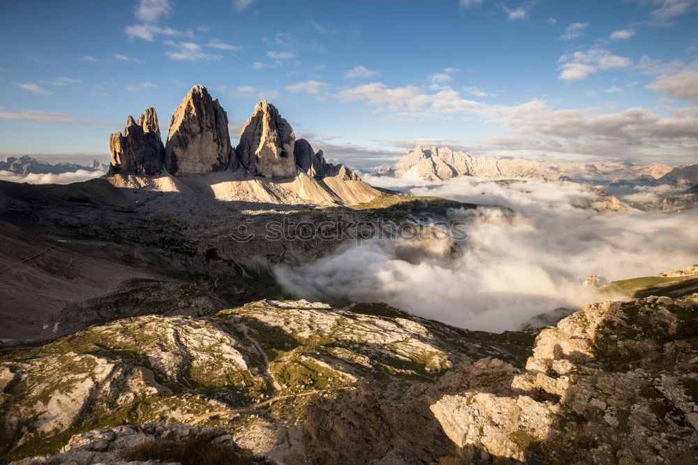 Similar – Image, Stock Photo Sunset over the peaks